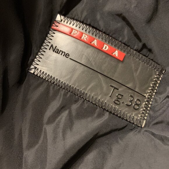 Prada Authentic Solid Black Nylon Windbreaker Long Sleeve Jacket 38 2 Xs - Picture 5 of 9